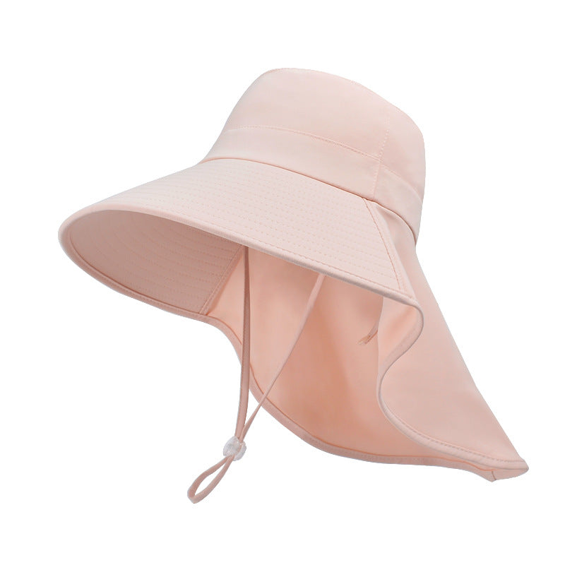 Women Outdoor Neck UV Protection Wide Brim Bucket Hat - Image 12