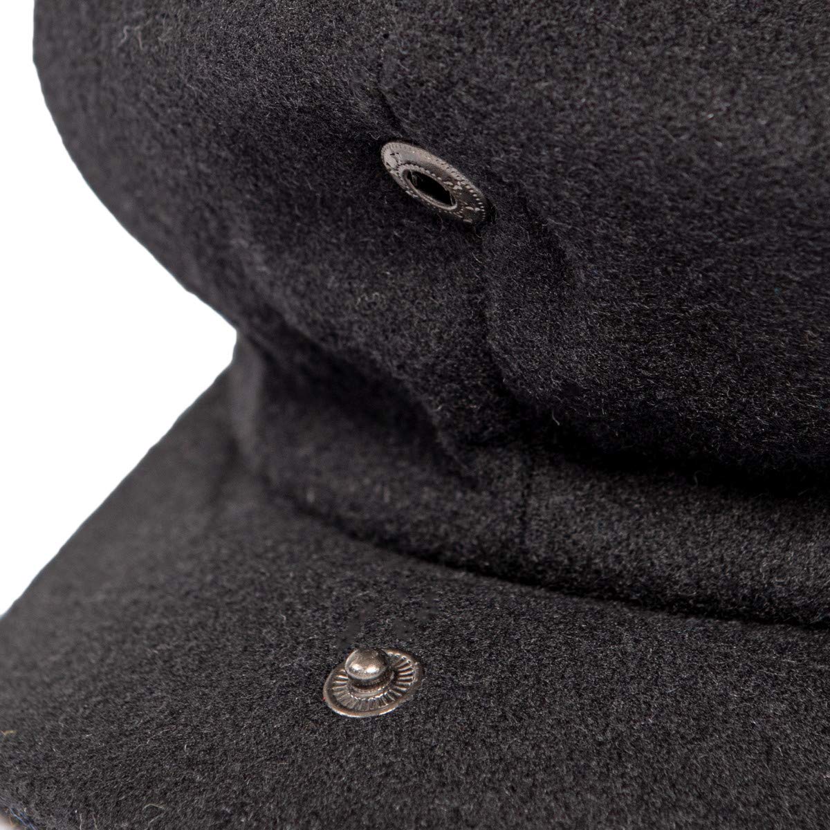 Wool Blend Newsboy Cap Tweed Cabbie Hat Snap Brim - Image 8
