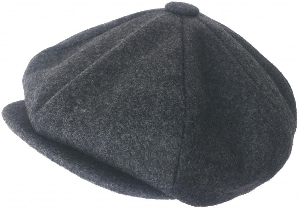 Wool Blend Newsboy Cap Tweed Cabbie Hat Snap Brim - Image 2