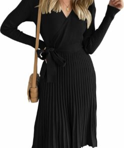 Black A Line Pullover Sweater Dress SO5