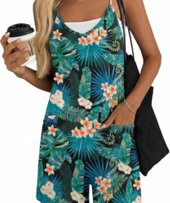 Green Leaf Print Jumpsuit SO30