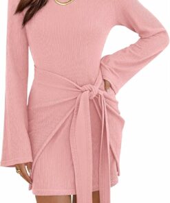 Pinky Boat Neck Party Dress SO14