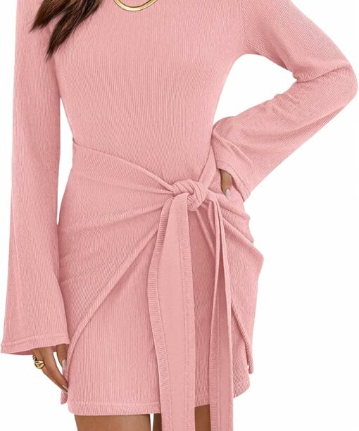 Pinky Boat Neck Party Dress SO14