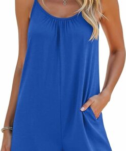 Royal Blue Stretchy Short Jumpsuits SO16