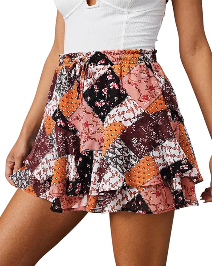 Floral Boho Printed Mini Skirt SO70