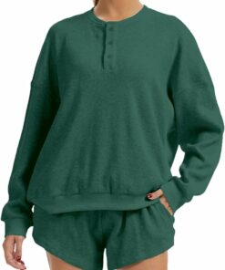 Oversized Sweatshirt Knit Green Set SO88
