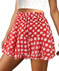 Red White Dot Mini Skirt SO74