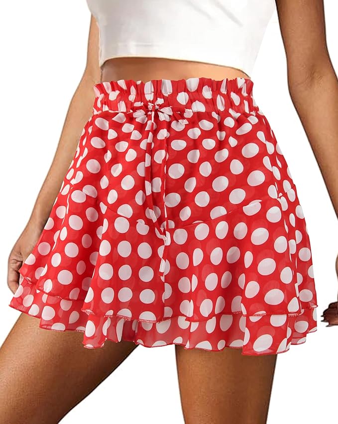 Red White Dot Mini Skirt SO74