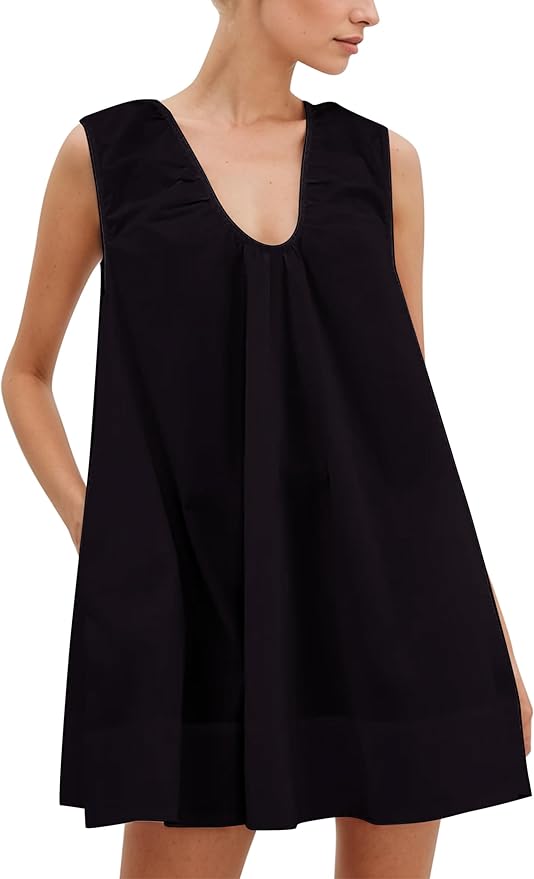 Scoop Neck Loose Fit Tank Dress SO100