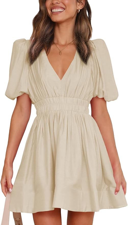 Trendy V Neck A Line Dress SO65