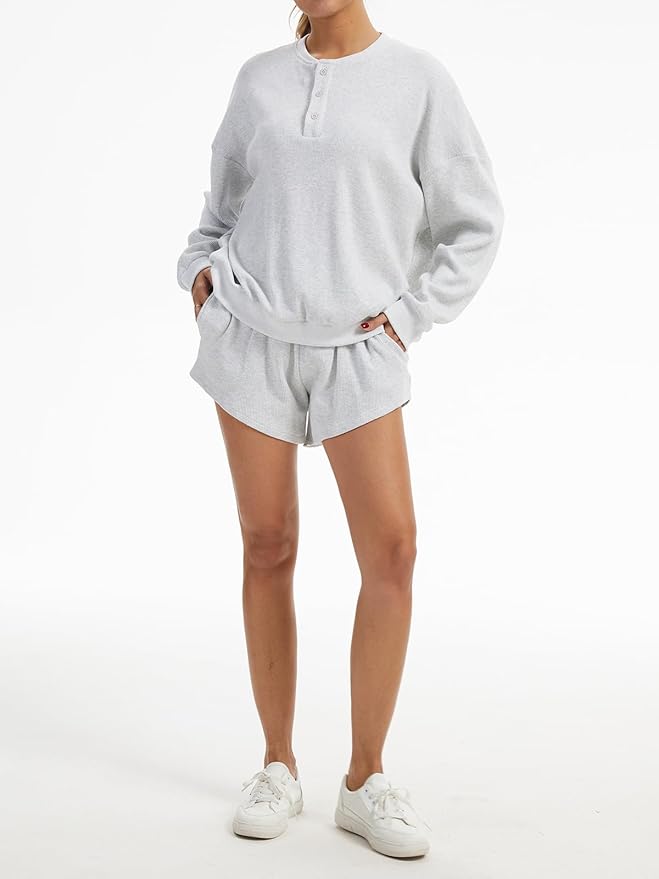Women's Oversized Waffle Knit Lounge Set SO89 - Image 2
