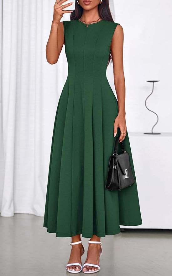 Dark Green Crewneck Formal Dress SO146 - Image 2