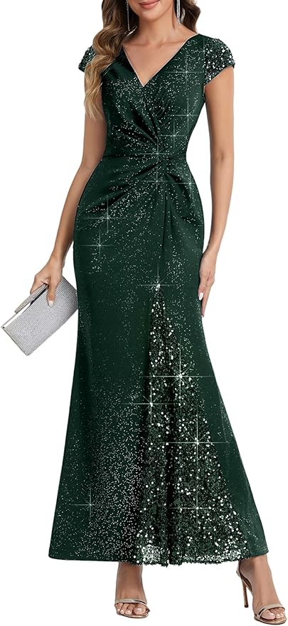 Dark Green Glitter Formal Dress SO113