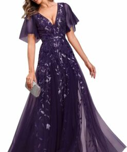 Deep Purple Party Wedding Guest Dress SO119