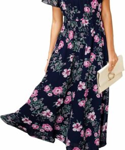Floral Chiffon Modest Midi Dress SO143
