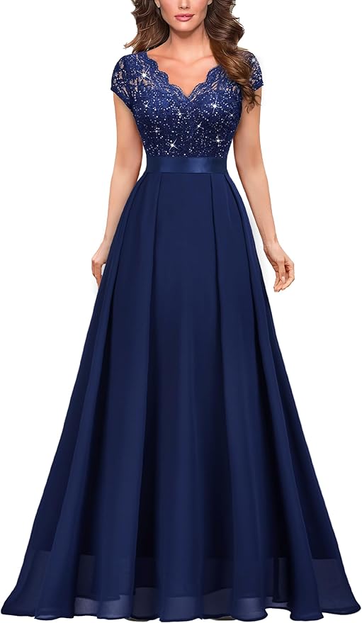 Floral Lace Formal Party Maxi Dress SO129