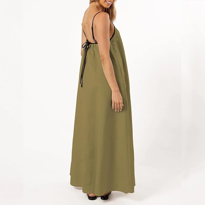 Ginger Yellow Linen Midi Dress SO134 - Image 2