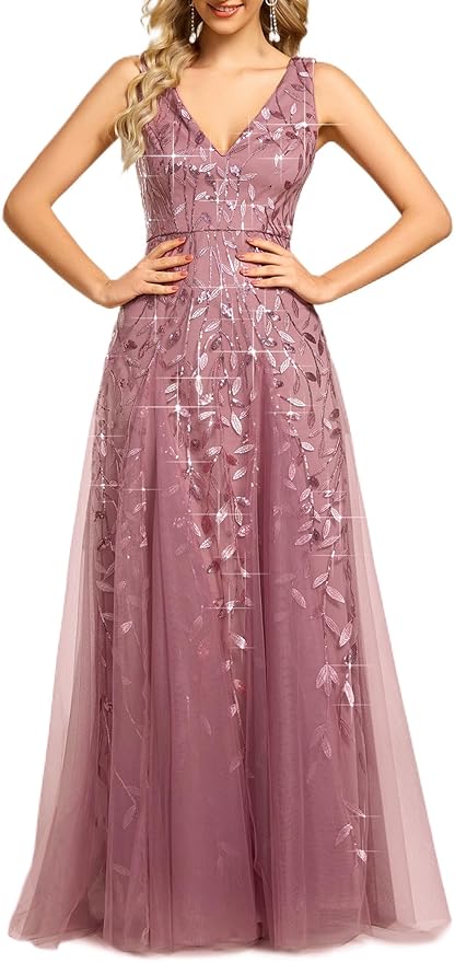 Orchid Empire Waist Evening Prom Dress SO111