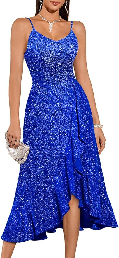 Royal Blue Spaghetti Strap Cocktail Dress SO106