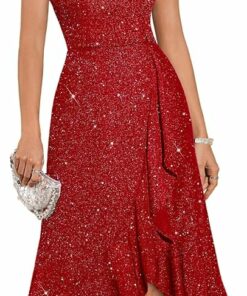 Sequin Formal Spaghetti Strap Cocktail Dress SO108