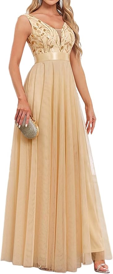 Sleeveless Sparkly Sequin Formal Dress SO118