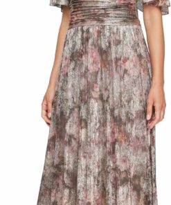 Taupe Multi Long A-line Dress SO132