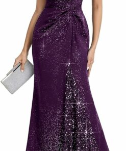 Women's Glitter V-Neck Formal Dress SO115