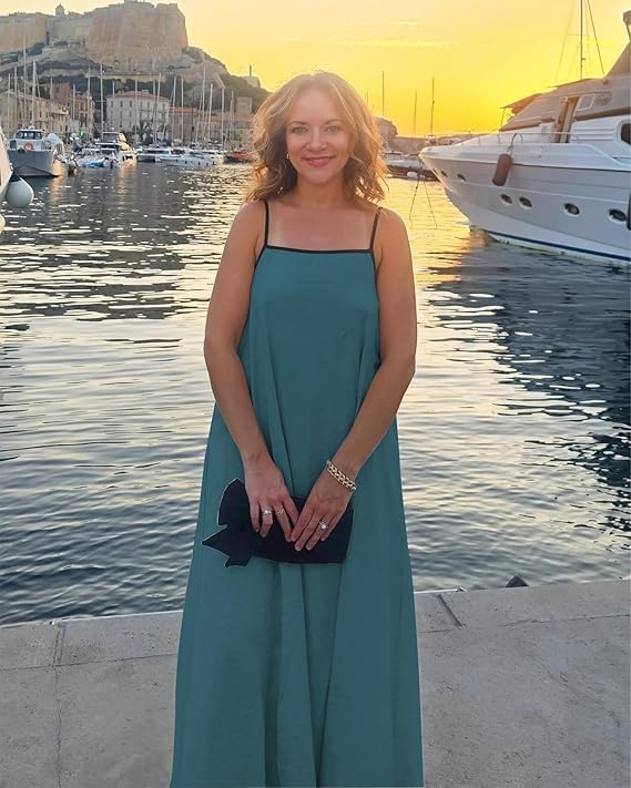 Women's Linen Midi Dress SO136 - Image 2