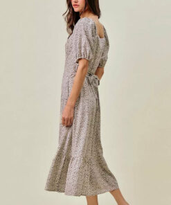 Alternative view of SO ME Ditsy Floral Self Belt On Elastic Waist Maxi Dress