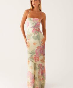 Alternative view of Printed Sleeveless Strap Bodycon Maxi Dress | High Waist