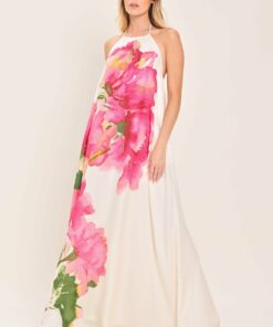 WHISPERING ROSE WOVEN MAXI DRESS