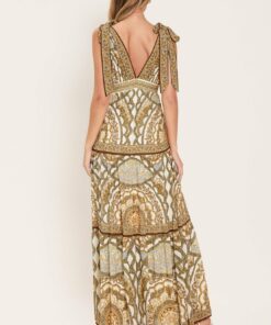 Alternative view of GOLDEN MOSAIC WOVEN MAXI DRESS