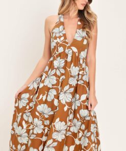 Alternative view of GOLDEN ISLE FLORAL WOVEN MAXI DRESS