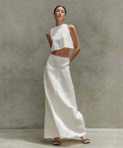 Women's Sleeveless Slimming Maxi Dress Two-Piece Set