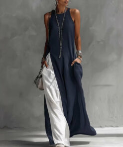Alternative view of Women's Sleeveless Off-Shoulder Loose Maxi Dress with Pockets